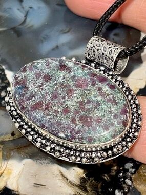 Ruby in Kyanite Pendant 1 1/4”x1 7/8”